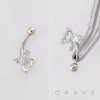 MARQUISE CUT CZ BUTTERLFY 316L SURGICAL STEEL CURVED BARBELL/EYEBROW